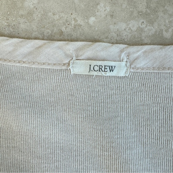 J Crew Light Beige Long Sleeve Ruffle Front Sequin Button Up Women Sz S Cardigan - Picture 12 of 14